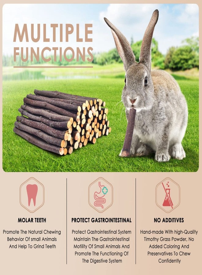 Bissap 230g/8.1oz Apple Sticks for Rabbits, Natural Bunny Chew Toys and Treats for Chinchilla Guinea Pig Hamster Gerbil Small Animals Pet Apple Wood Stick Toys Teeth Grinding - Image 3
